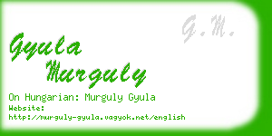 gyula murguly business card